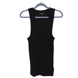 YoungLA Ribbed Muscle Tank Top Men L Black Stretch Athletic Gym Training Boxing
